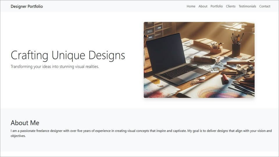 AI Generated Image for Creative Portfolio
